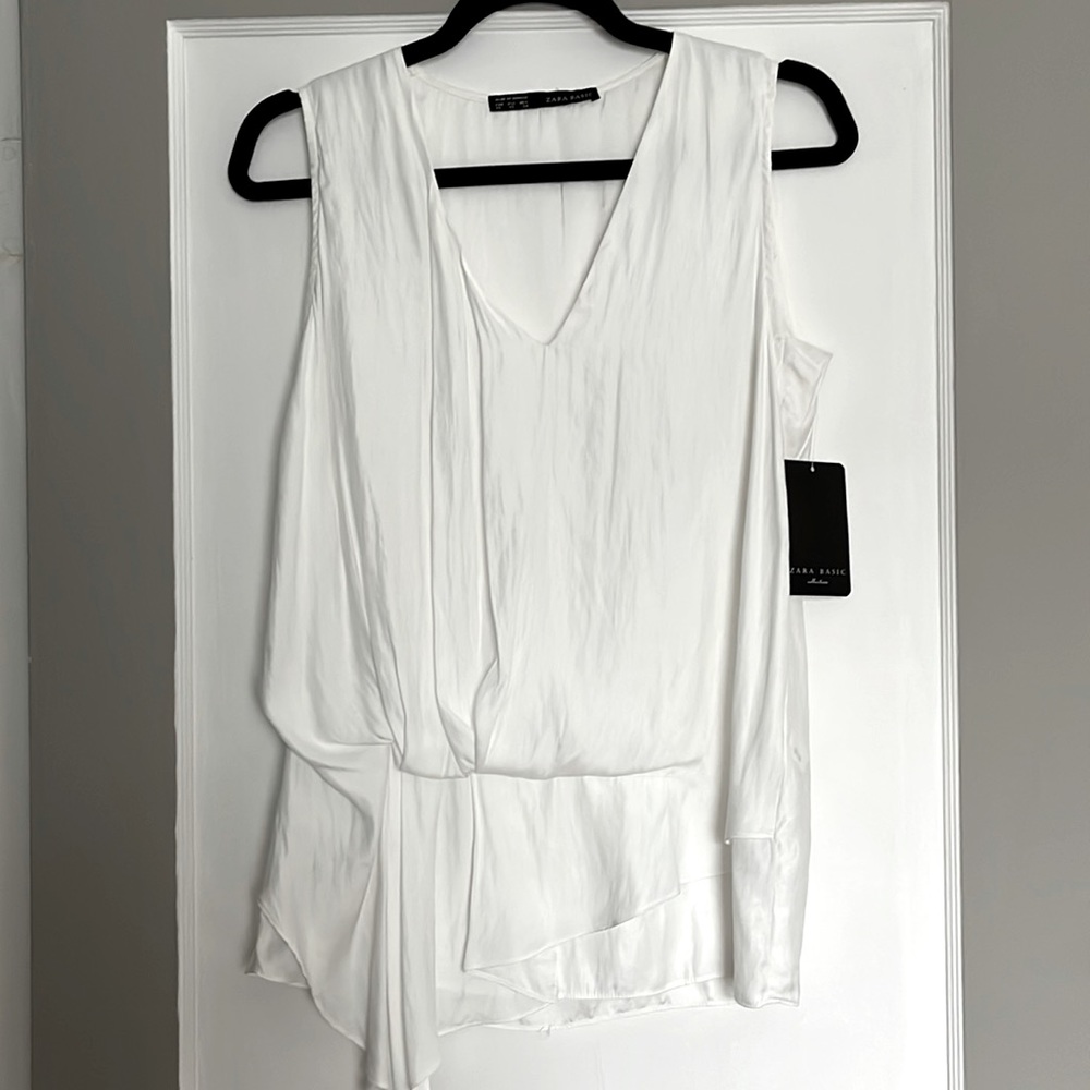 NWT ZARA BASIC White Blouse